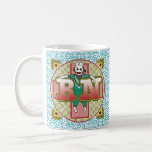 Caneca De Café Sock Monkey RN Enfermeira Café Mug