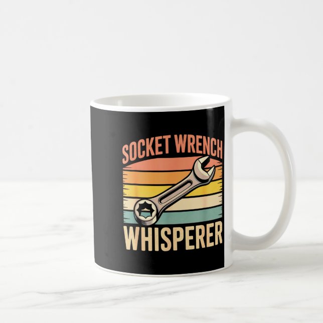 Caneca De Café Socket Wrench Whisperer Retro Mechanic Crew Auto T (Direita)