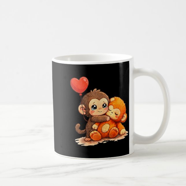 Caneca De Café Soco de macaco bebê lindo bebê animal engraçado gr (Direita)