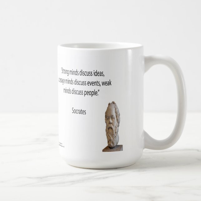 Caneca De Café Sócrates & Citações de "Grandes" Mentes (Direita)