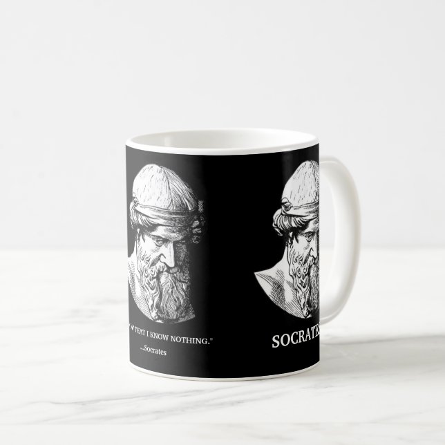 Caneca De Café Sócrates "Não sei nada" Dom Mug (Frente Esquerda)
