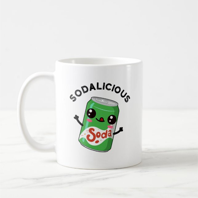 Caneca De Café Soda-liciosa Funny Soda Pop Pun (Esquerda)