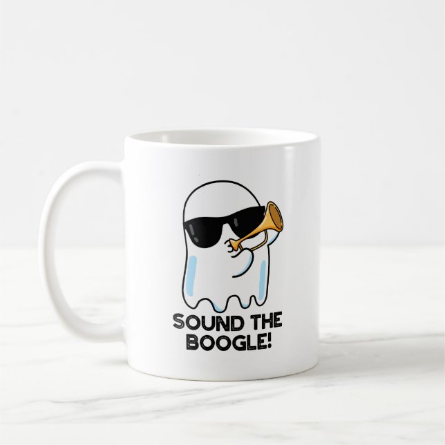 Caneca De Café Soe O Boogle Funny Ghost Bugle Pun (Esquerda)