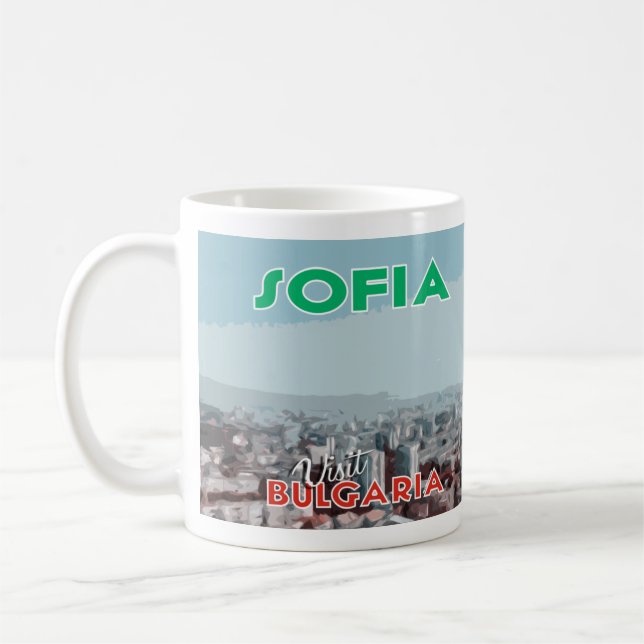 Caneca De Café Sófia, Visite Bulgária Eu Adoro Coffee Mug (Esquerda)