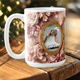 Caneca De Café Soft Gold Baroque Floral Memory Frames Gallery