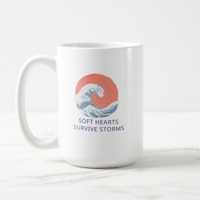 Caneca De Café Soft Hearts Survive Storms (Esquerda)