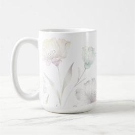 Caneca De Café Soft Pastel Wildflowers Watercolor Grace