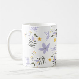Caneca De Café Soft Purple & Yellow Floral Mug