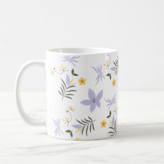 Caneca De Café Soft Purple & Yellow Floral Mug