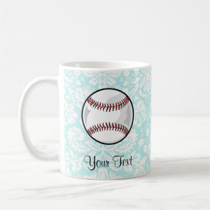 Caneca De Café Softball da cor damasco da cerceta