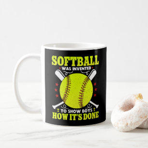 Caneca De Café Softball foi inventado para mostrar a meninos como