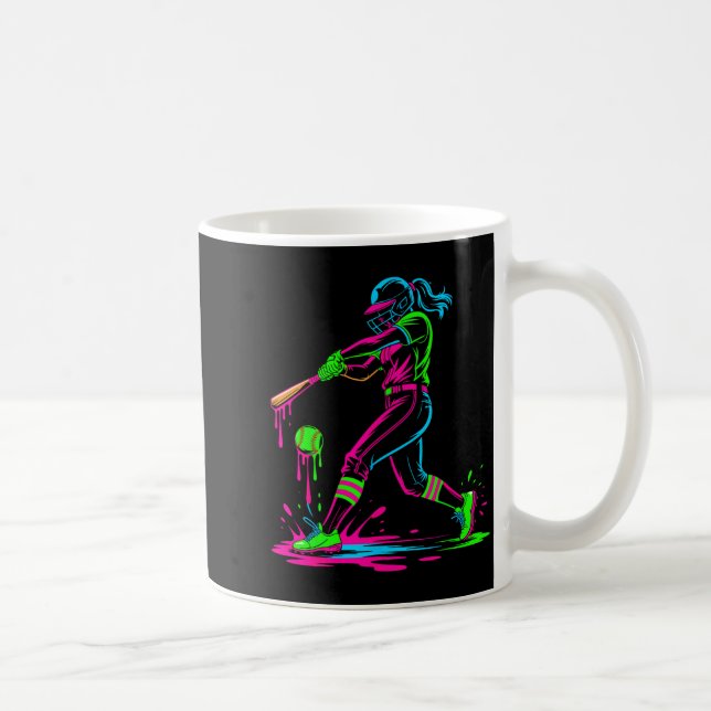 Caneca De Café Softball girl ice cream softball drip  (Direita)