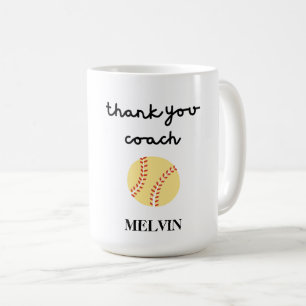 Caneca De Café Softball Mug para treinador de esportes, obrigado