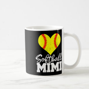 Caneca De Café Softbol Mimi Coração Engraçado Amor Sincero Softbo
