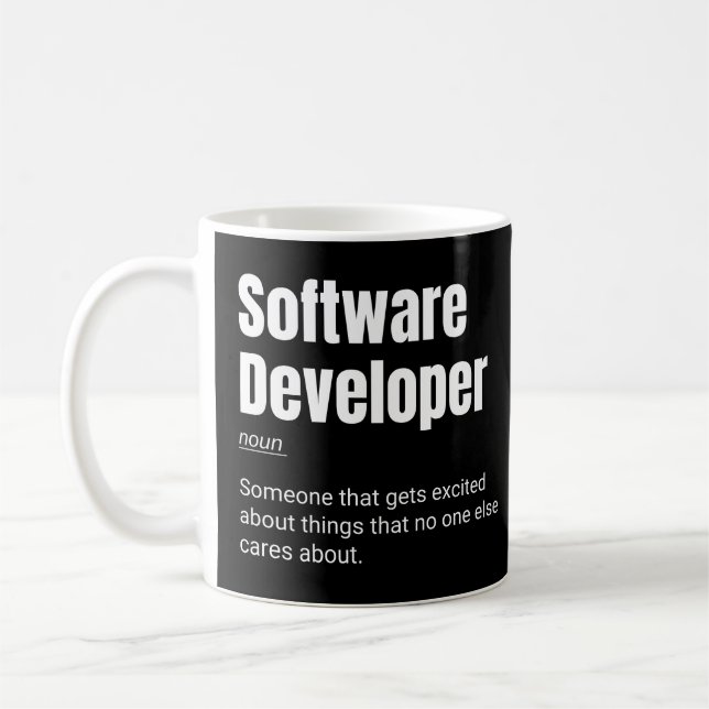 Caneca De Café Software Developer Funny Programmer Definition (Esquerda)