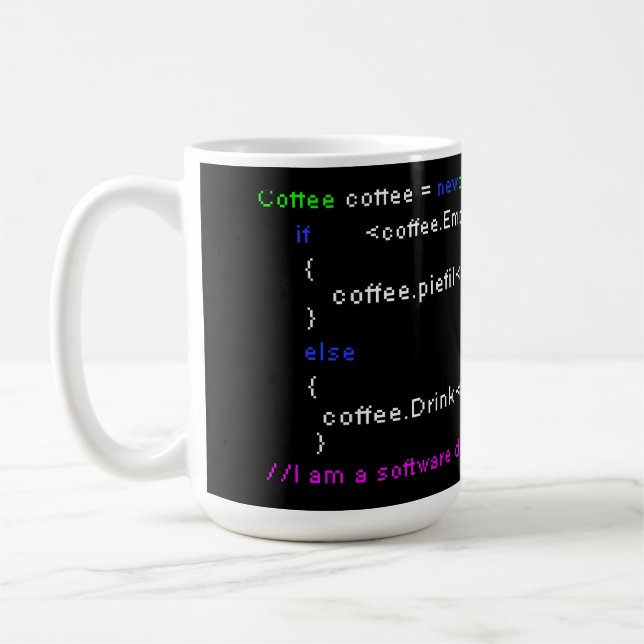 Caneca De Café Software Developer PC Coffee Beink Coding Coding E (Esquerda)