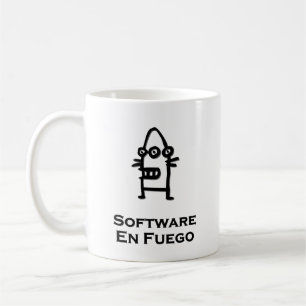 Caneca De Café Software En Fuego De Três Olhos Bot