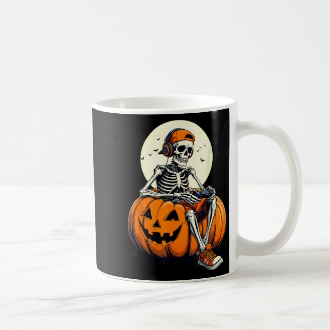 Caneca De Café Soky Pumpkin &amp; Skeleton Gamer Tee _ Boys &amp; (Direita)