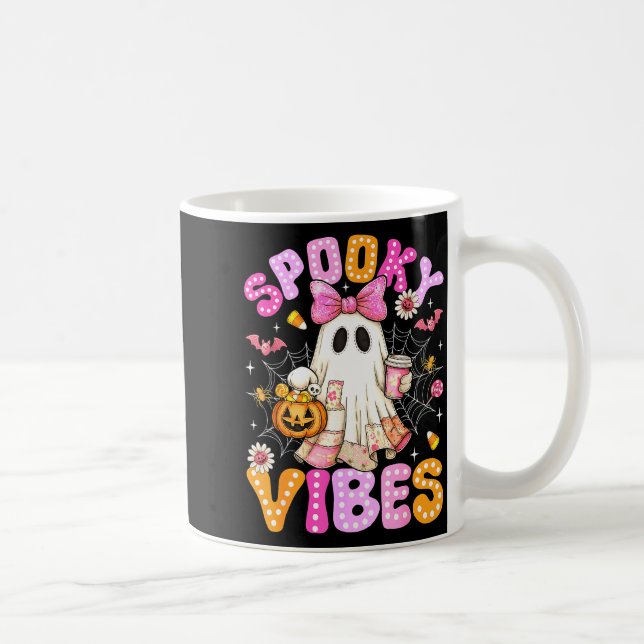 Caneca De Café Soky Vibes Ghost Retro Groovy Halloween Women Girl (Direita)
