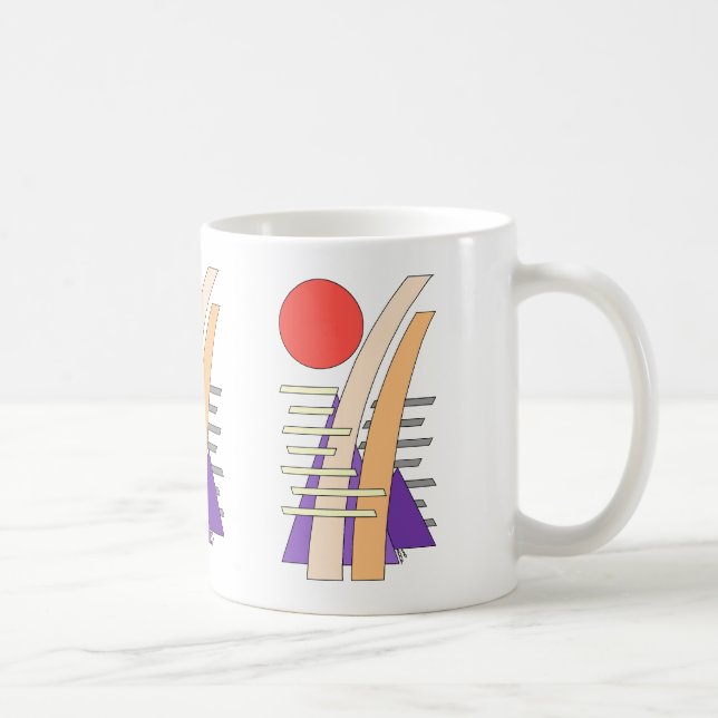 Caneca De Café Sol Abstrato, Sombras, Reflexos e Estruturas (Direita)