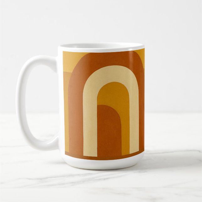 Caneca De Café Sol & Arcos Design Geométrico Moderno de Meados do (Esquerda)