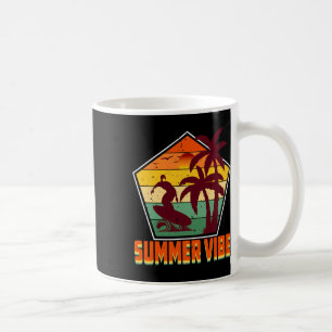 Caneca De Café Sol Brilhante Palmeiras de Verão Vibrações da Prai