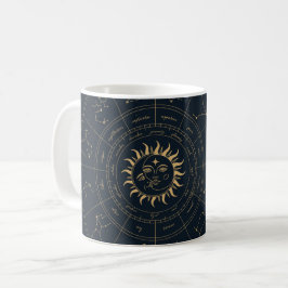 Caneca De Café Sol Celestial e Mística da Lua