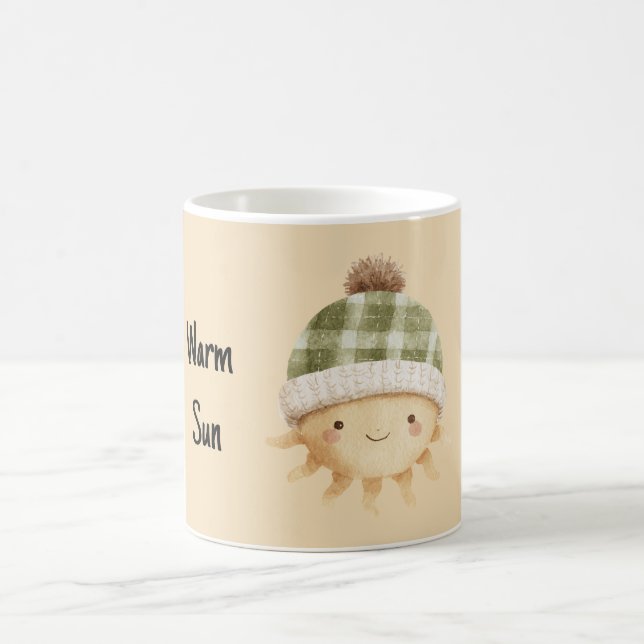 Caneca De Café Sol Cute Quente Usando Chapéu (Centro)