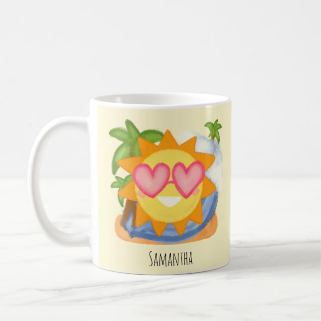 Caneca De Café Sol de Férias de Relaxamento de Verão (Esquerda)