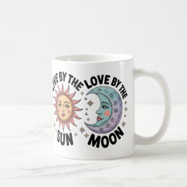 Caneca De Café Sol e Lua Arco-Íris Modernos