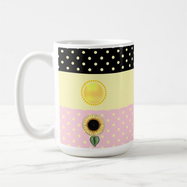 Caneca De Café Sol e Pontos Coloridos (Esquerda)