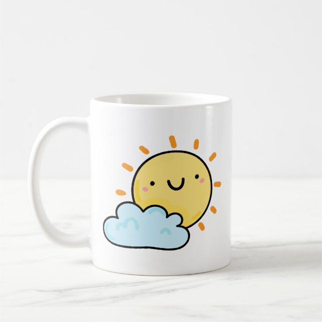Caneca De Café Sol feliz de Kawaii (Esquerda)