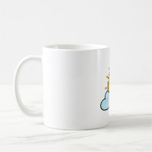 Caneca De Café Sol Kawaii com Nuvem