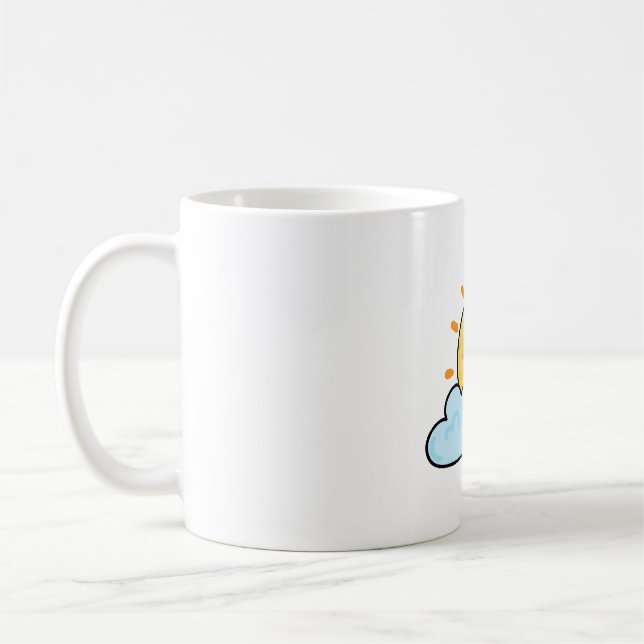 Caneca De Café Sol Kawaii com Nuvem (Esquerda)