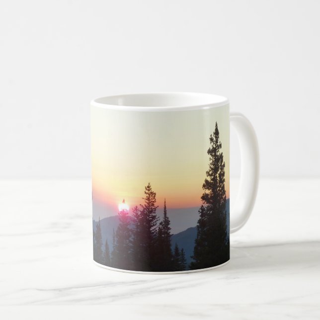 Caneca De Café Sol na Floresta na Montanha Rocky (Frente Esquerda)