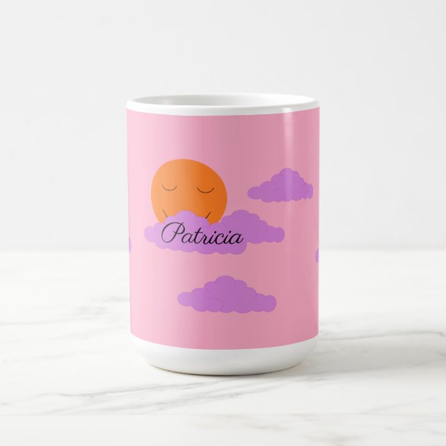 Caneca De Café Sol Poente com Nuvens: Rosa-Cravo (Centro)