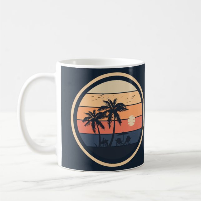Caneca De Café Sol simples bege e laranja (Esquerda)