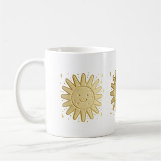 Caneca De Café Sol Sorridente Fofo – Desenho Kawaii de Aquarela