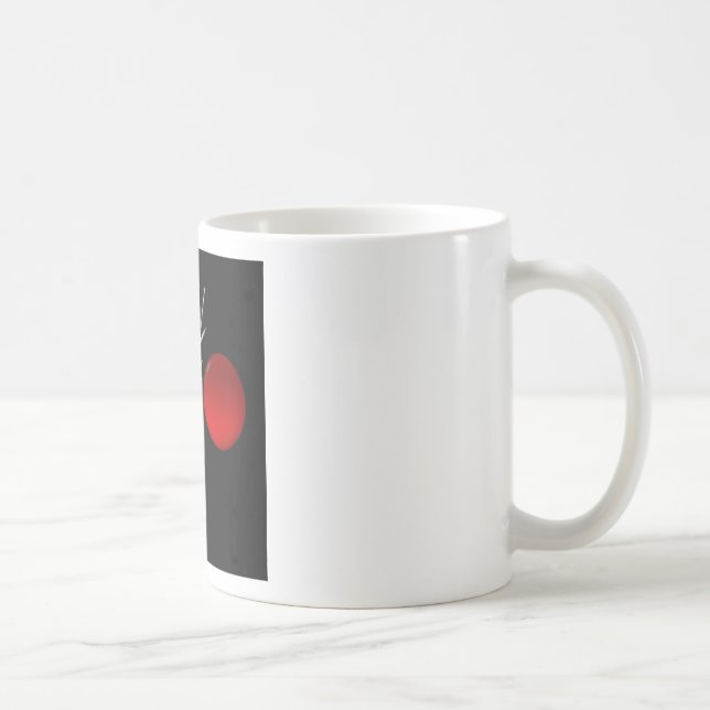 Caneca De Café Sol vermelho preto branco zen (Direita)