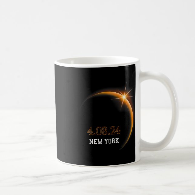 Caneca De Café Solar Eclipse 2024 Primavera de Totalidade de Nova (Direita)