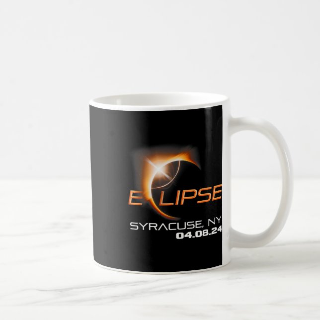 Caneca De Café Solar Eclipse 2024 Syracuse Nova York (Direita)