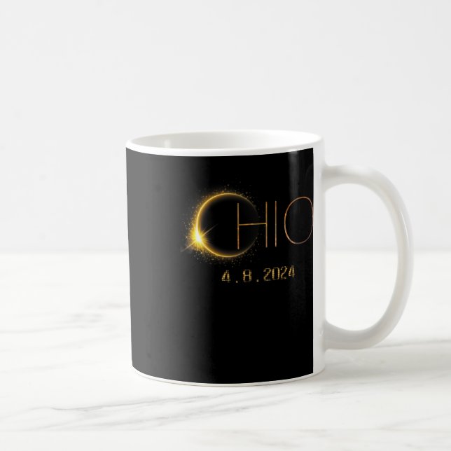 Caneca De Café Solar Eclipse 2024 Total Solar Eclipse State Ohio (Direita)