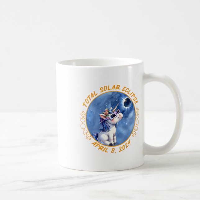 Caneca De Café Solar Eclipse Girls Boys Unicorn Solar Eclipse 202 (Direita)