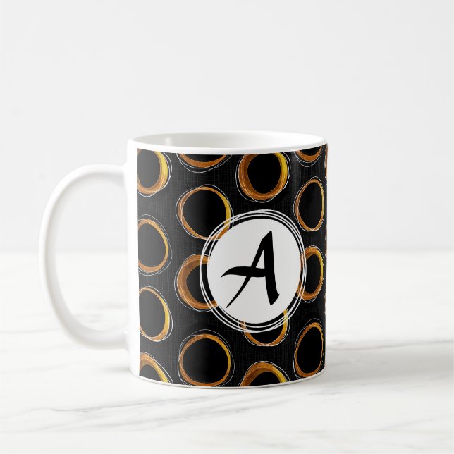 Caneca De Café Solar Eclipse Mid-Century Modern Black & Gold (Esquerda)
