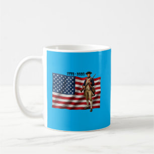 Caneca De Café Soldado da Guerra Revolucionária e Bandeira Americ