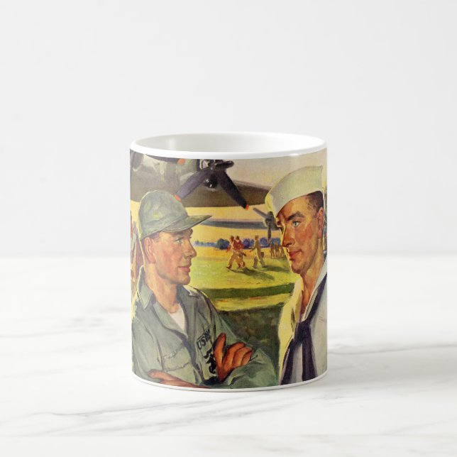 Caneca De Café Soldado da Segunda Guerra Mundial encontra marinhe (Centro)