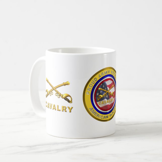 Caneca De Café Soldado de Cavalaria do Exército Vereador (Frente Esquerda)
