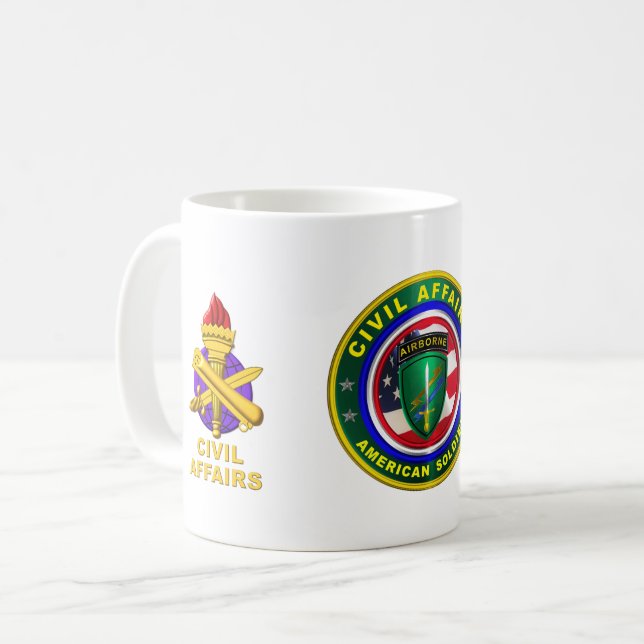 Caneca De Café Soldado dos Assuntos Civis do Exército Orgânico (Frente Esquerda)