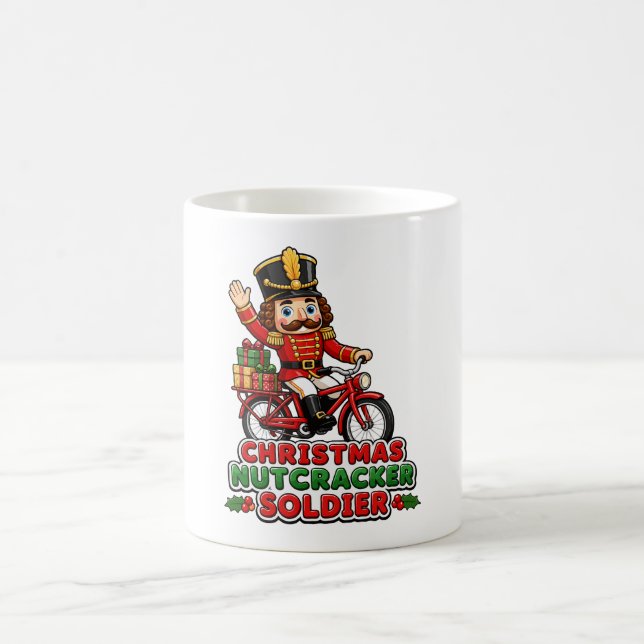 Caneca De Café Soldado Quebra-Nozes de Natal Andando de Bicicleta (Centro)