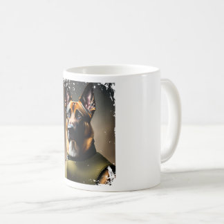 Caneca De Café SoldadoVestido Malinois Belga Retrato para Cão L